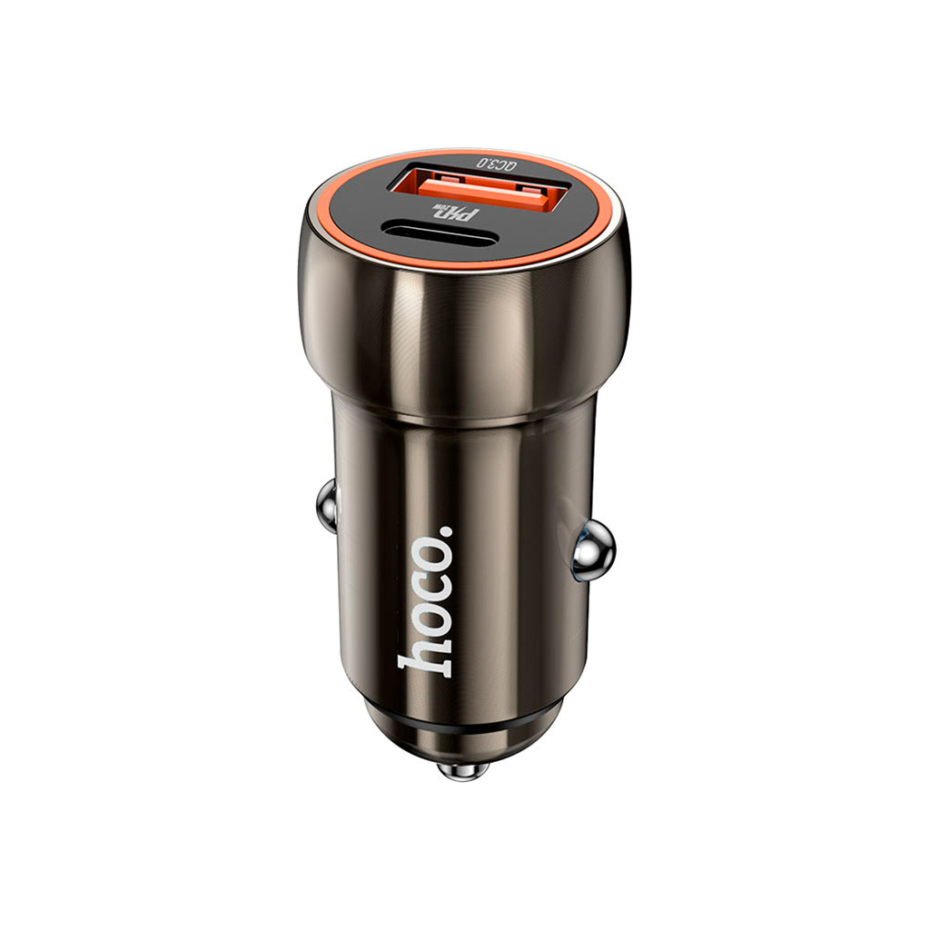 Зарядний пристрій HOCO HOCO Z46A Blue whale USB-C PD20W + USB QC3.0 Metal Gray (6931474770332) - зображення 2