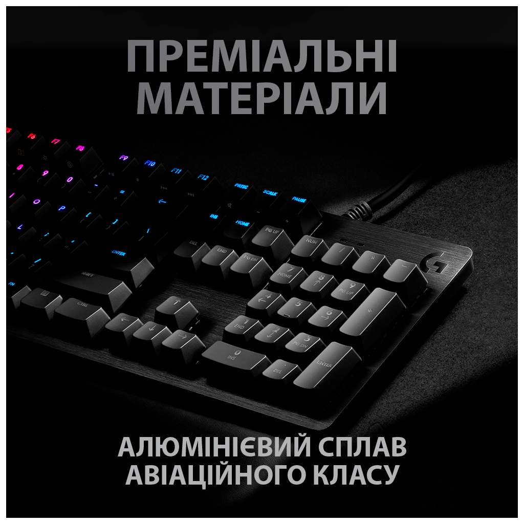 Клавіатура Logitech G512 Lightsync RGB Mechanical GX Red USB UA Carbon (920-009370) - зображення 3