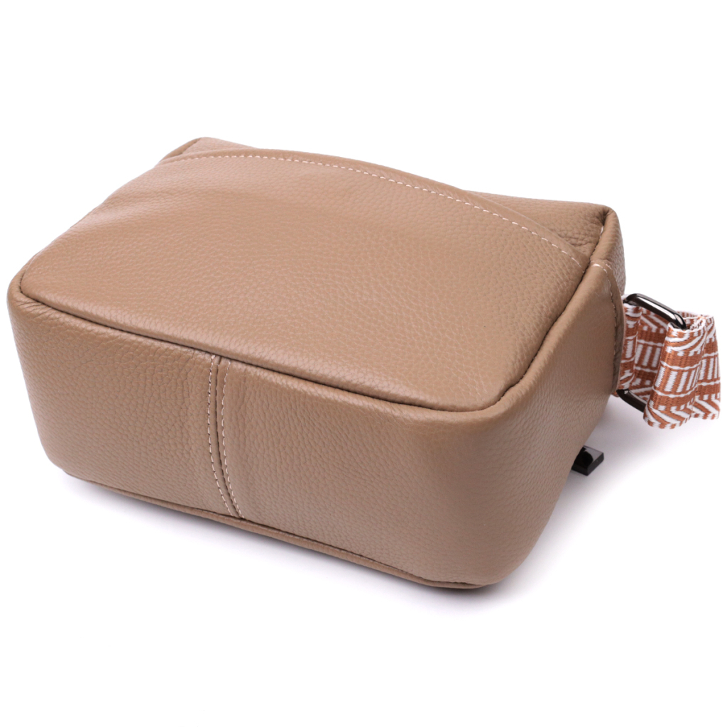 Сумка Vintage На одне відділення з натуральної шкіри Бежева (22604) - зображення 5