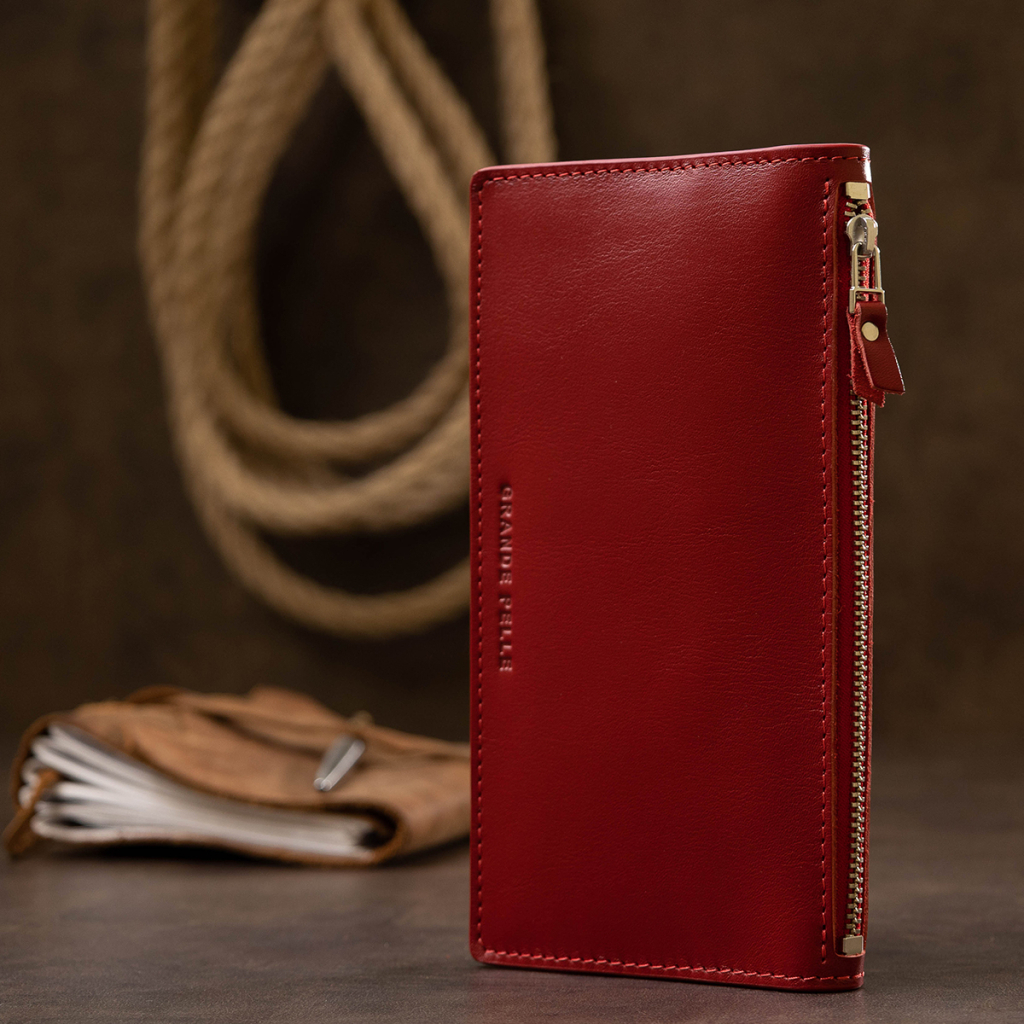 Портмоне Grande Pelle Шкіряне Червоне (11514) - зображення 6