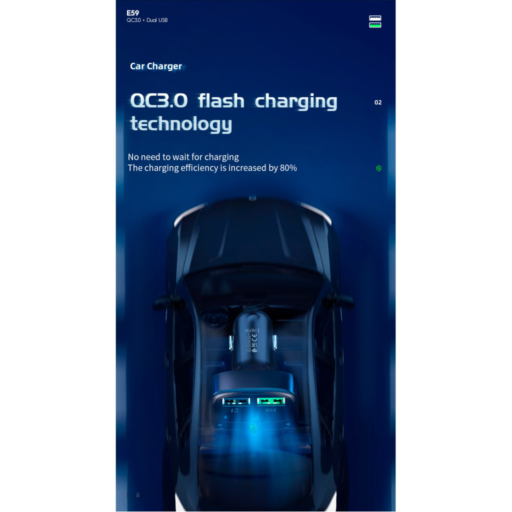 FM модулятор HOCO E59, Black, Box (E59) - изображение 9