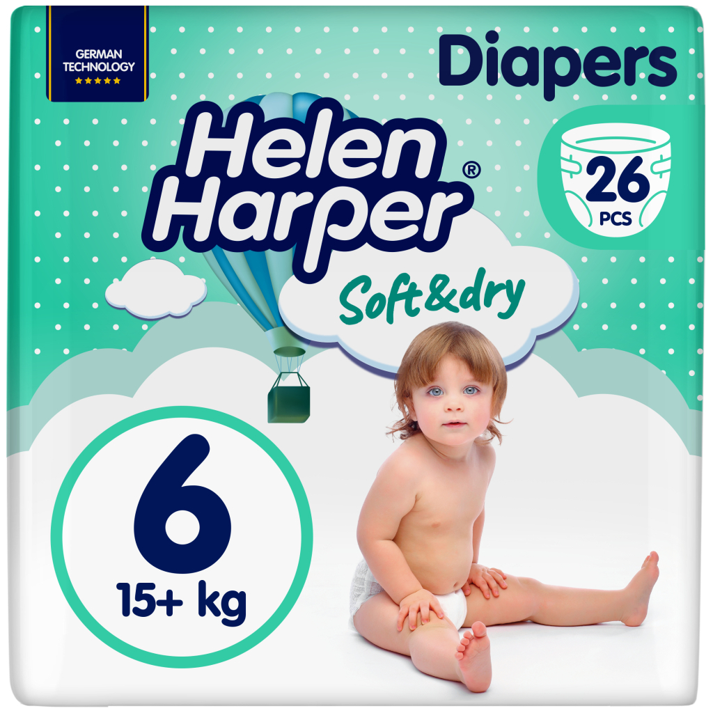 Підгузки Helen Harper Soft&Dry New XL Розмір 6 (15+ кг) 26 шт (2316780) - зображення 1