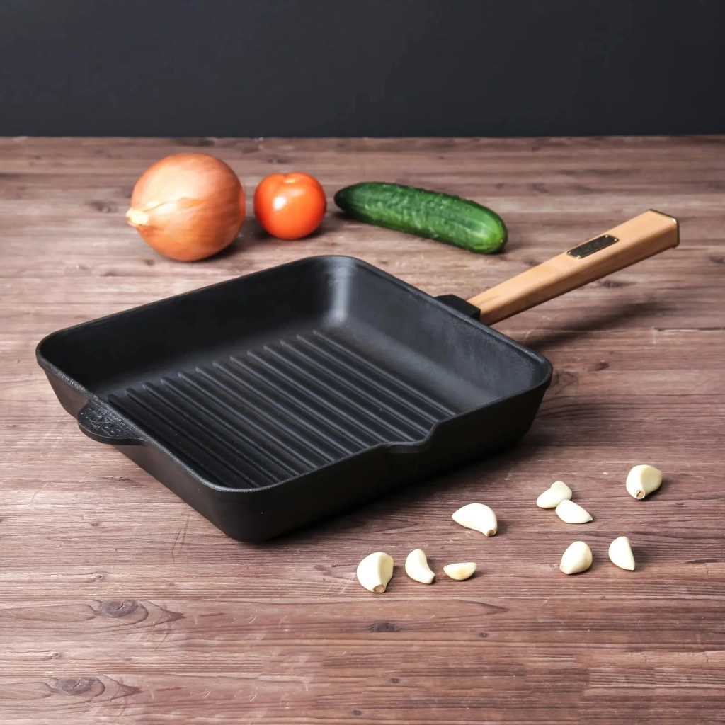 Сковорода Brizoll Optima чавунна квадратна Гриль з ручкою 260х260х50 мм (O262650G-P) - зображення 6