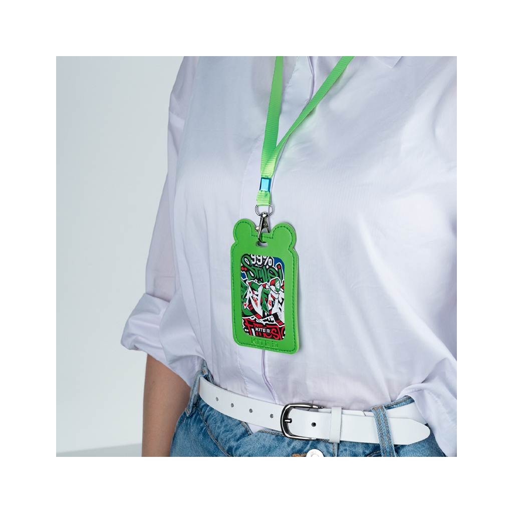Бейдж Kite вертикальний на шнурку, зелений (K24-296-2) - изображение 7