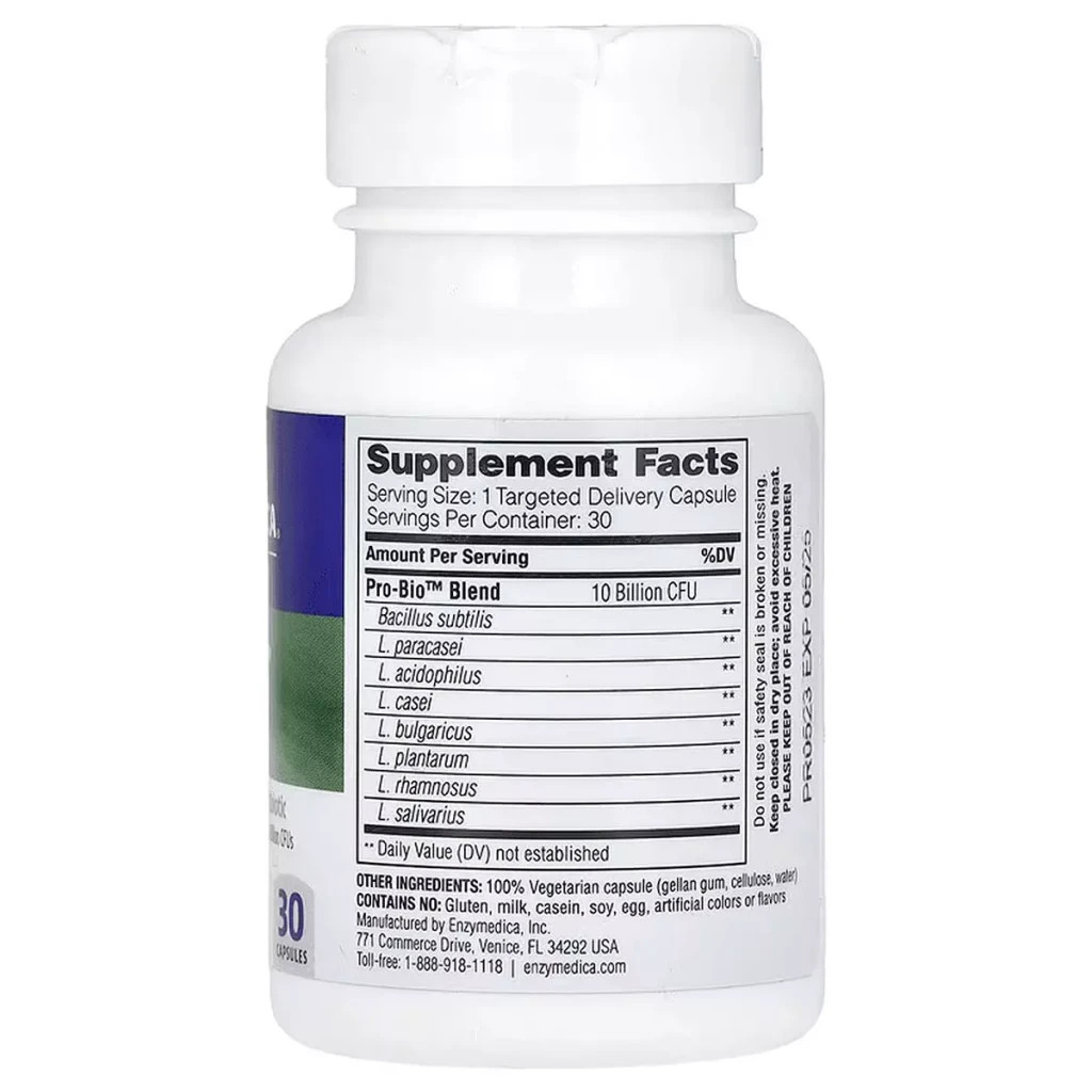 Пробіотики Enzymedica 10 млрд КУО, Pro-Bio, 30 капсул (ENZ-25110) - зображення 2