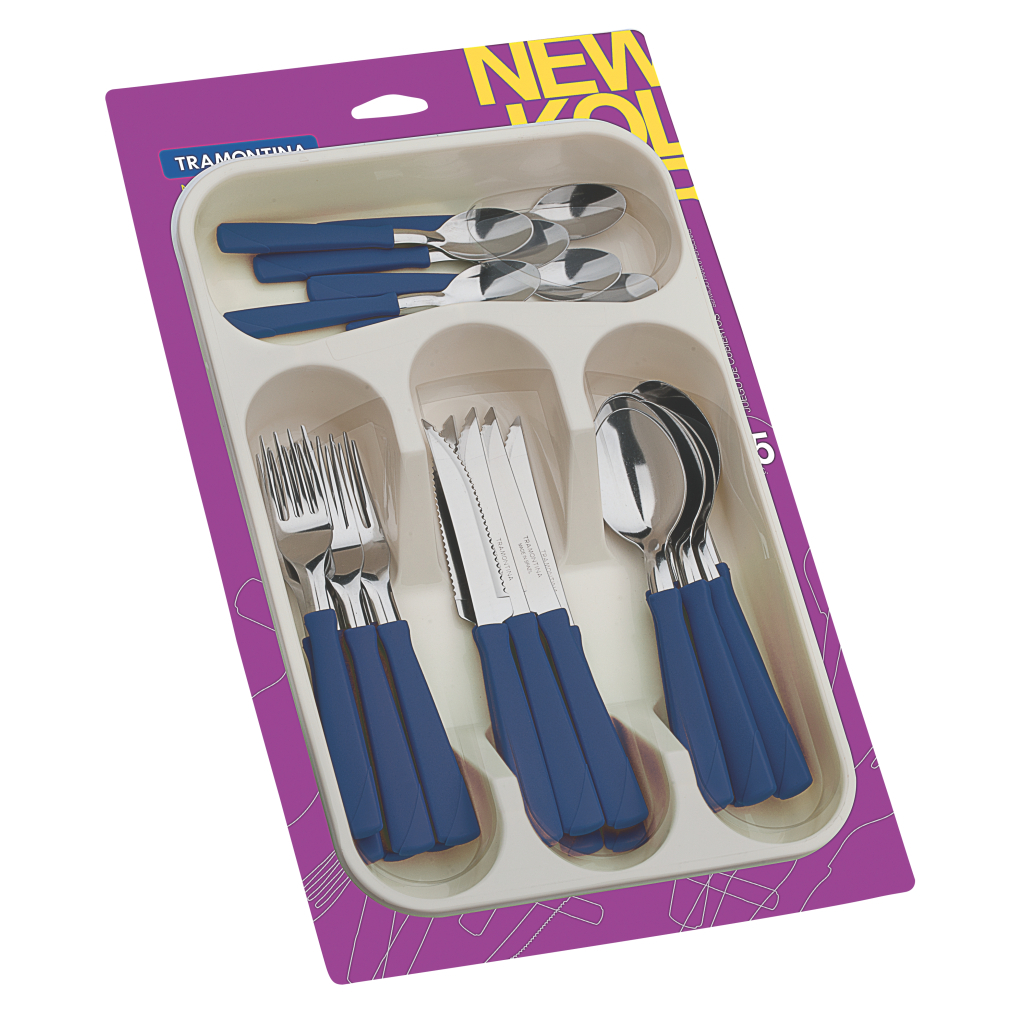 Набір столових приборів Tramontina New Kolor 25 предметів в лотку Синій (23198/175) - зображення 1