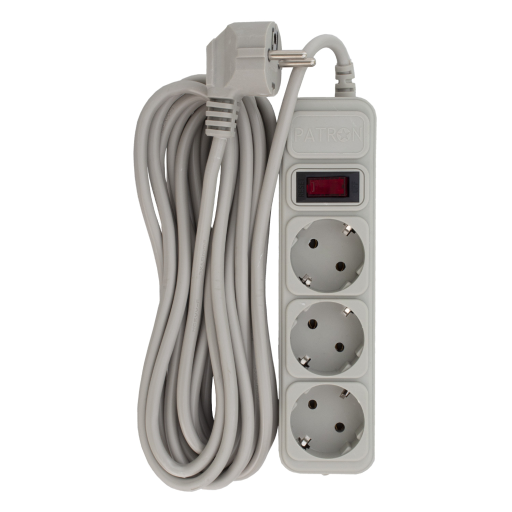 Мережевий фільтр живлення Patron EXT-PN-SP-1035-GR, 5m Gray (EXT-PN-SP-1035-GR) - зображення 1