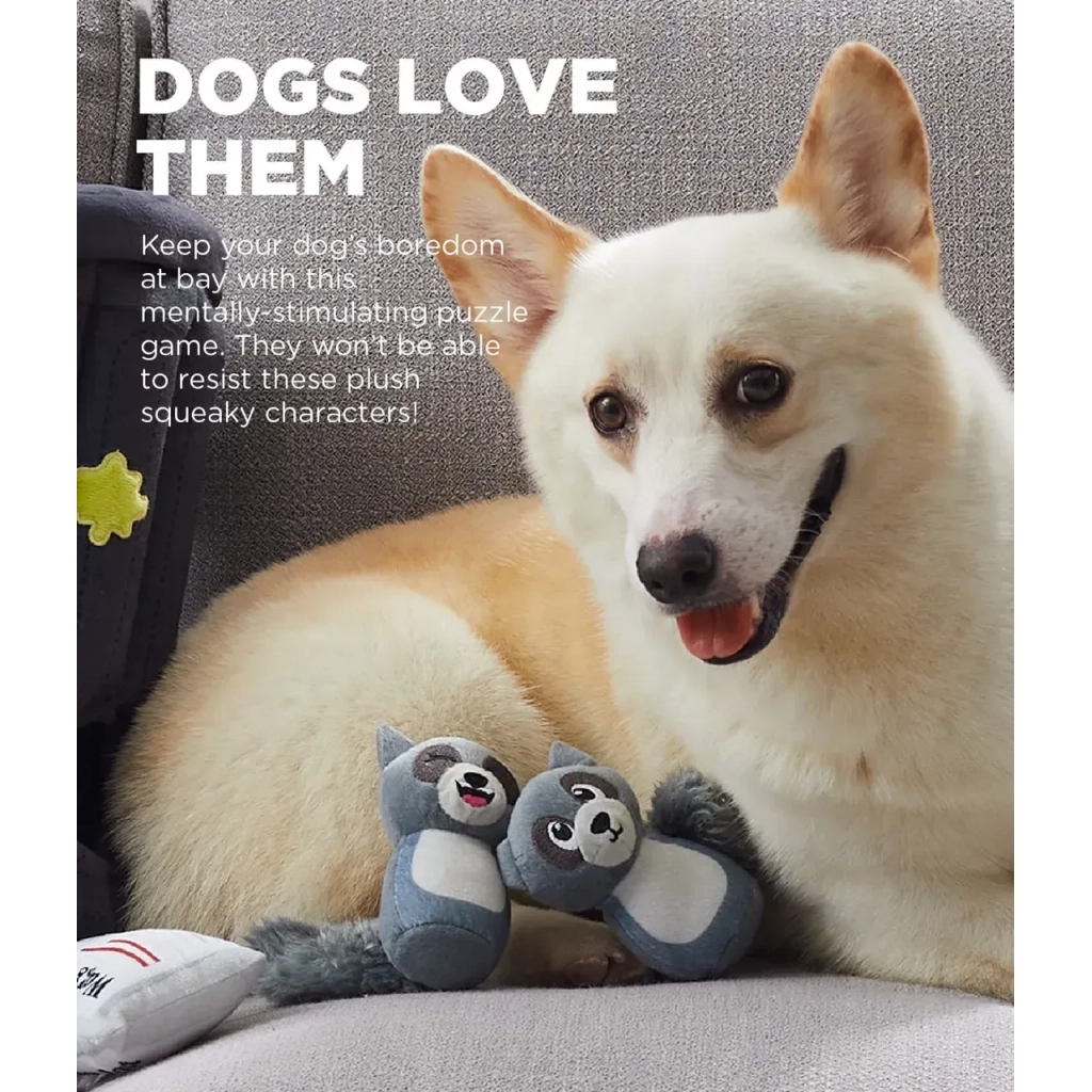 Іграшка для собак Outward Hound Єнот пазл-схованка сіра (0700603704984) - изображение 7