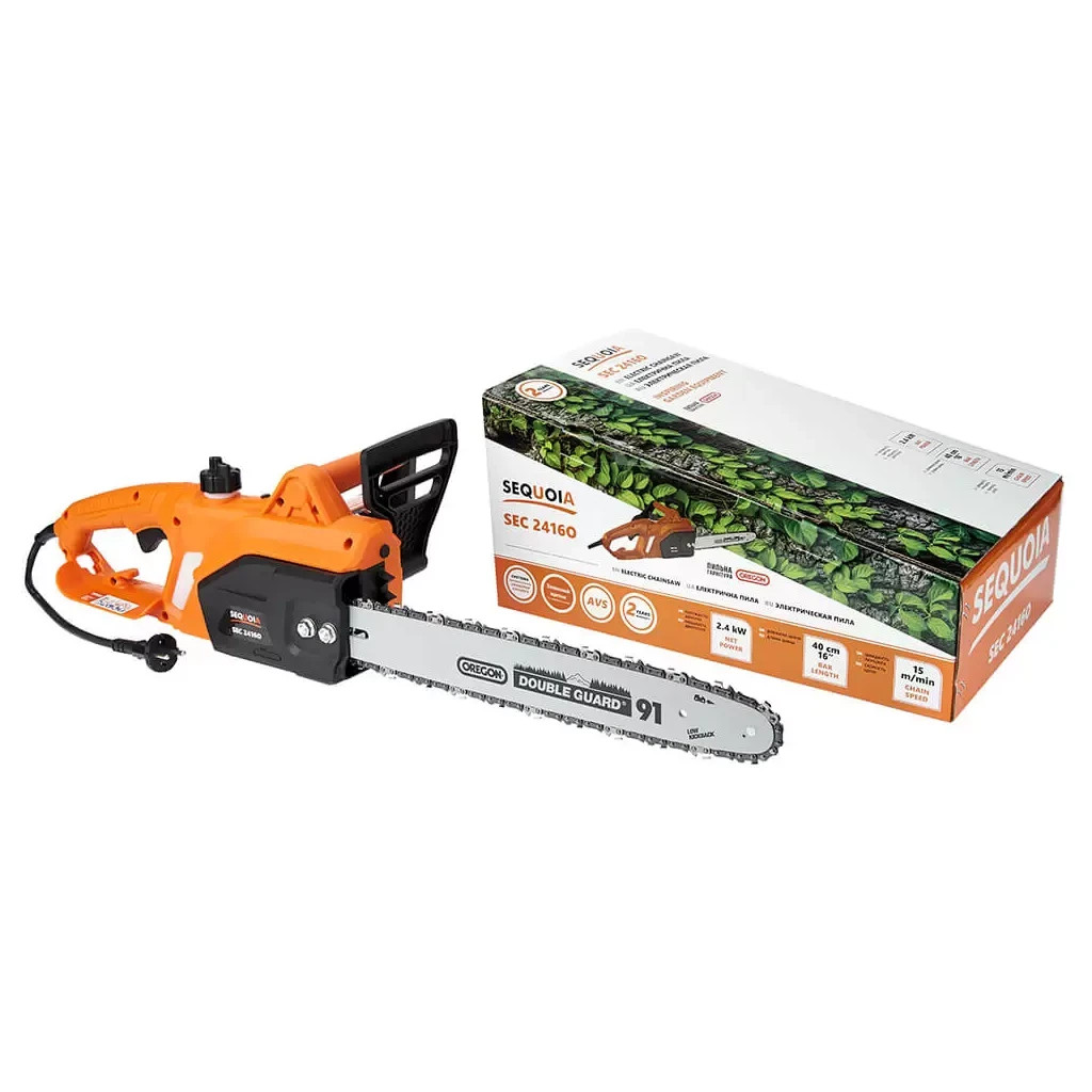 Ланцюгова пила SEQUOIA 2.4кВт, шина 40см, ланцюг 3/8'', 1.3мм, 4.2кг (SEC2416O) - зображення 12