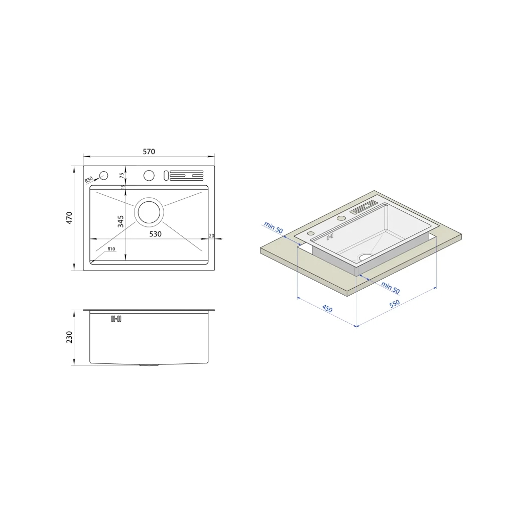 Мийка кухонна Nett NB-5747 (042025) - зображення 6