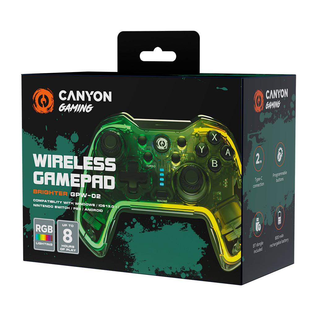 Геймпад Canyon GPW-02 Brighter Wireless RGB 5in1 iOS/Nintendo Crystal (CND-GPW02) - изображение 5