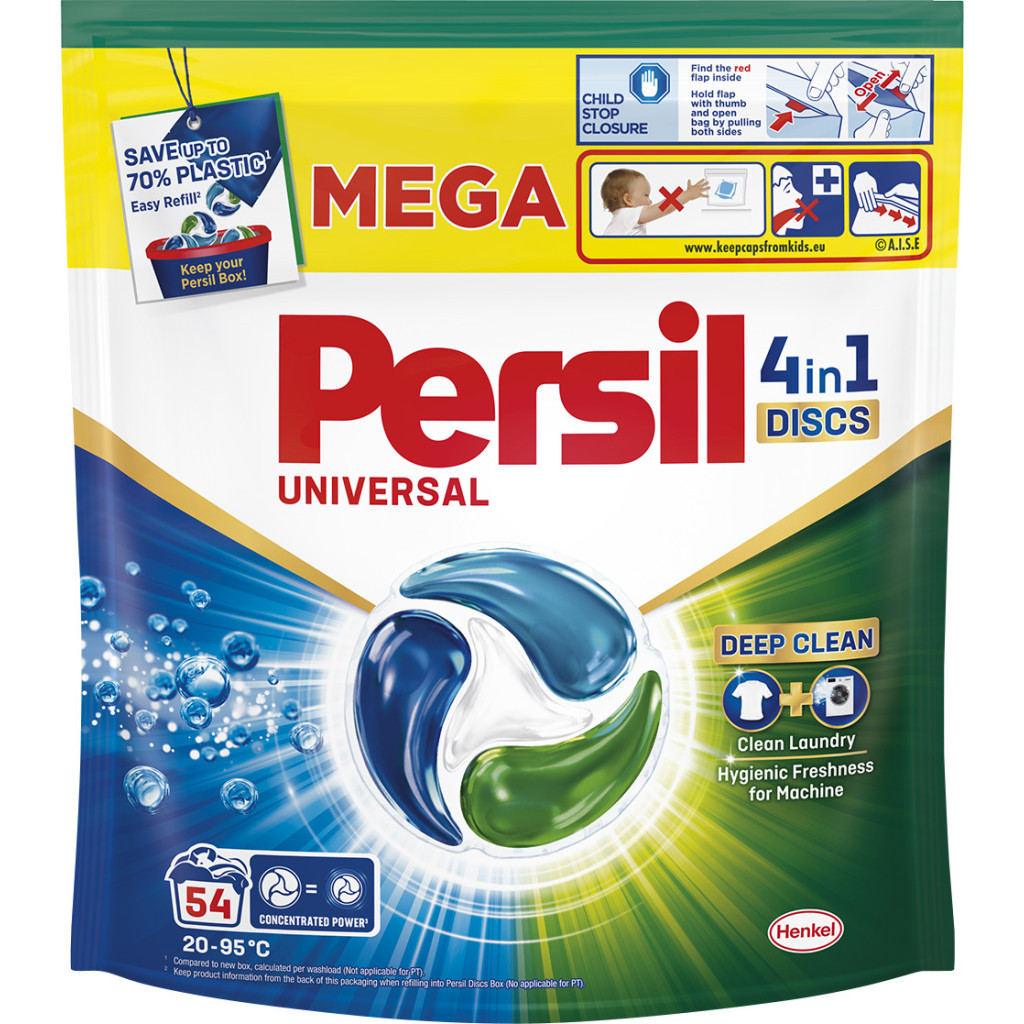 Капсули для прання Persil 4in1 Discs Universal Deep Clean 54 шт. (9000101801323) - зображення 1