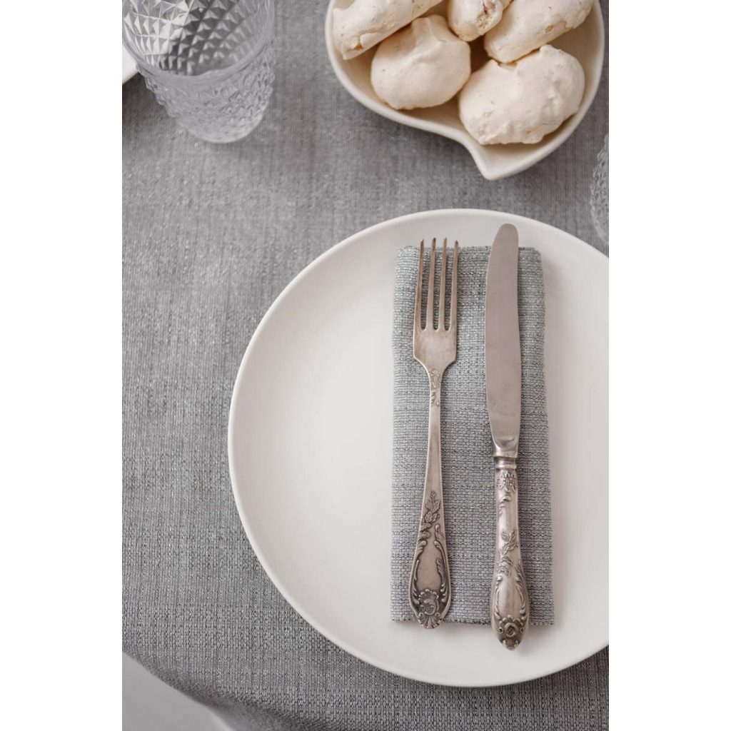 Скатертина Прованс святкова кругла Перлина Silver Dх180 (037606) - зображення 9