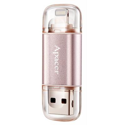 USB флеш накопичувач Apacer 64GB AH190 Rose Gold USB 3.1/Lightning (AP64GAH190H-1) - зображення 3