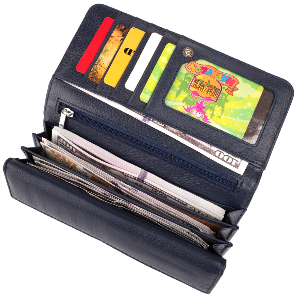 Гаманець ST Leather Шкіряний Синій (19291) - изображение 6