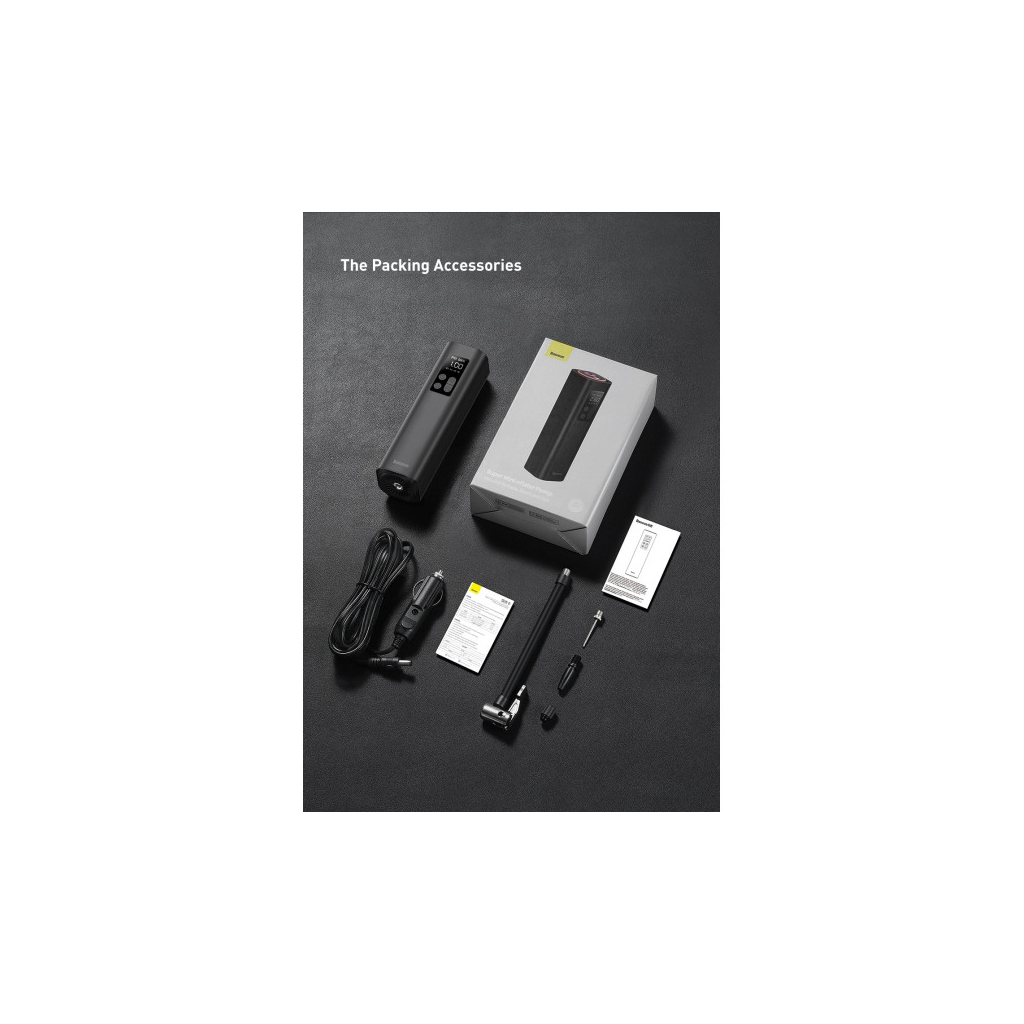 Автомобільний компресор Baseus Super Mini Inflator Pump Black (CRCQ000001) - изображение 10