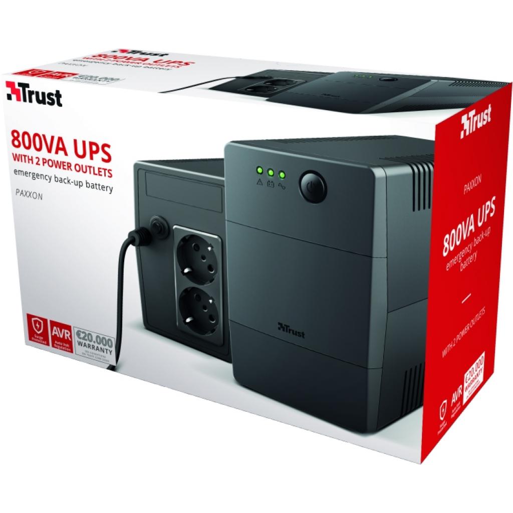Пристрій безперебійного живлення Trust Paxxon 800VA UPS 2 Outlets (23503_TRUST) - зображення 6