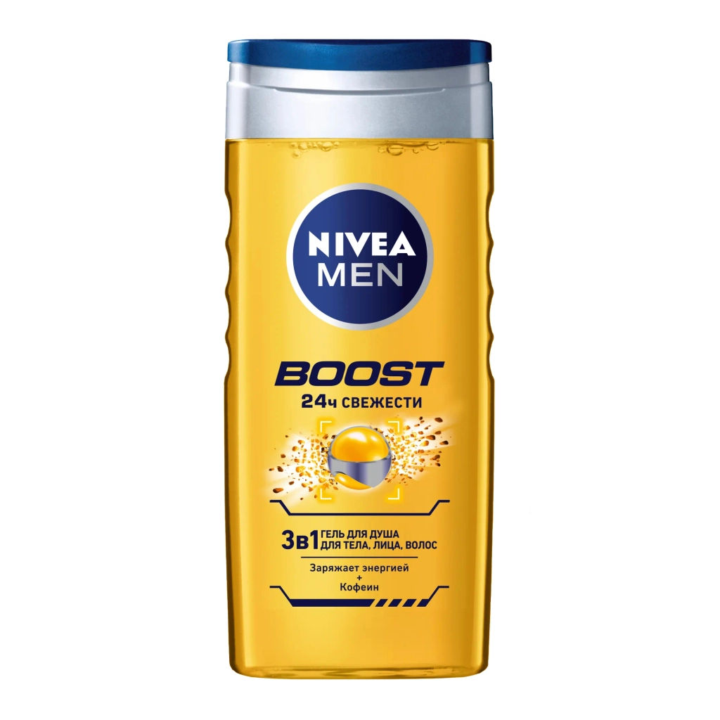 Гель для душу Nivea Men Boost 3в1 з кофеїном 250 мл (4005900824455) - изображение 1