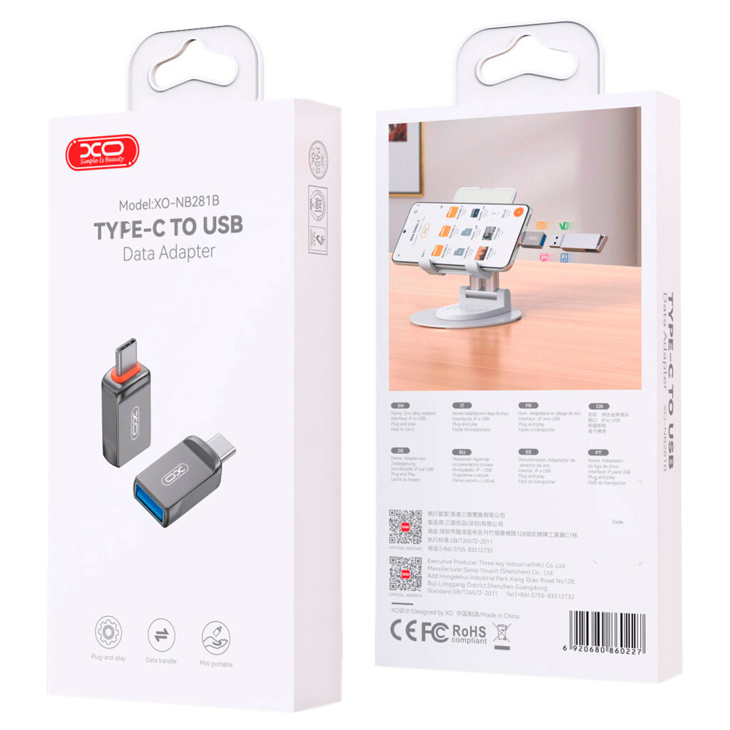 Перехідник OTG USB to USB-C XO (NB281B-СA.tranish) - изображение 4