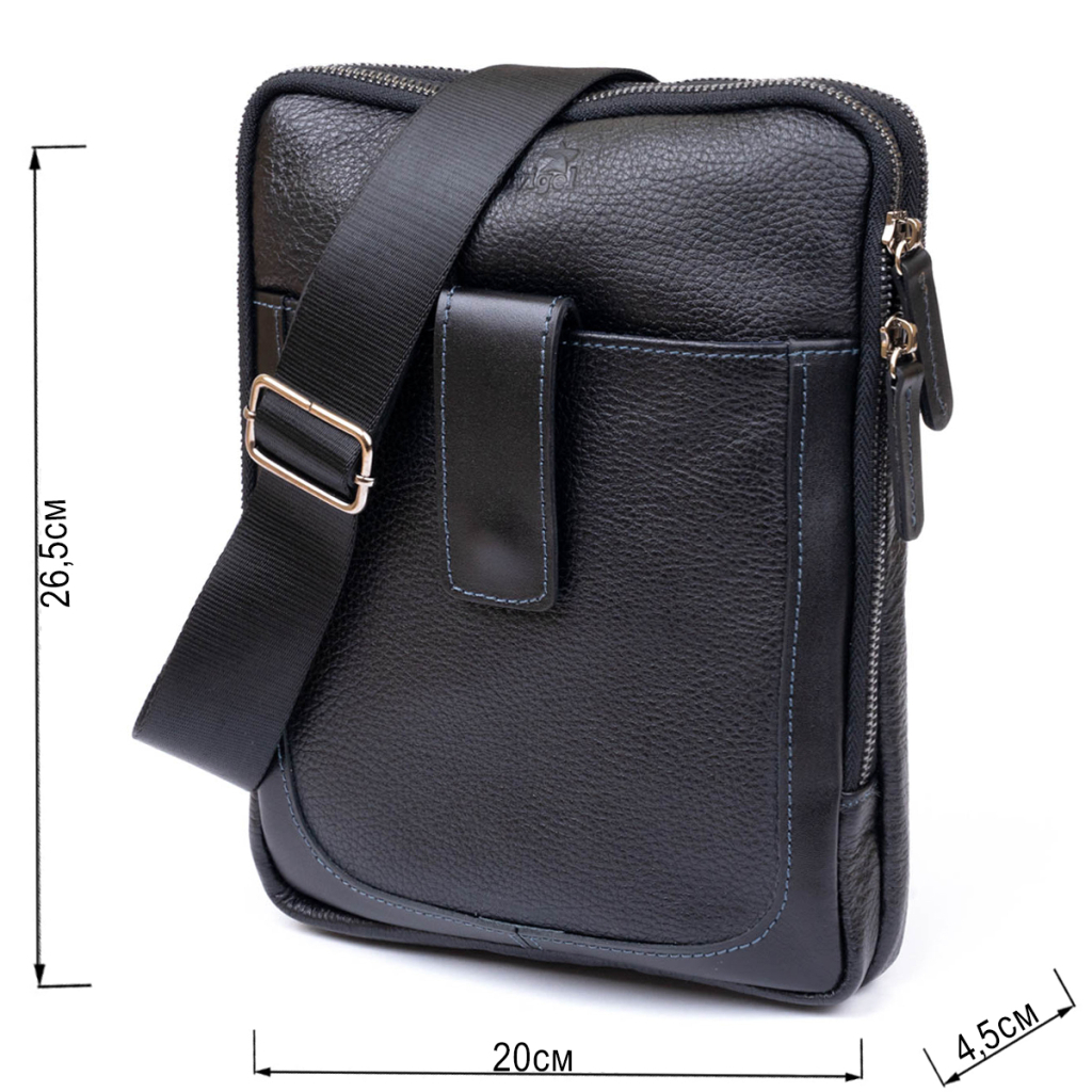 Сумка Shvigel На два відділення шкіряна Чорна (11283) - зображення 3