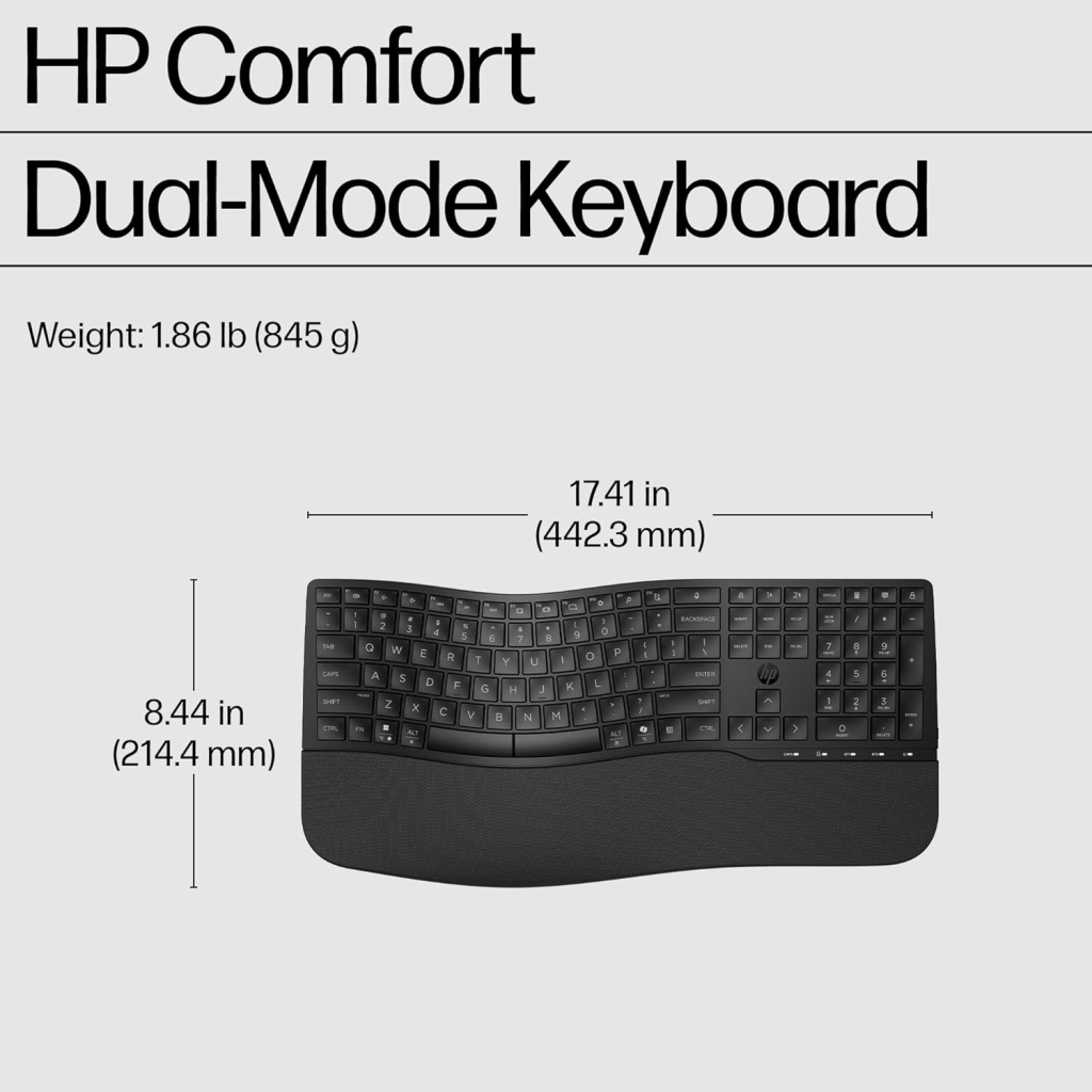 Клавіатура HP 680 Comfort Dual-Mode UA Black (8T6L8AA) - зображення 6
