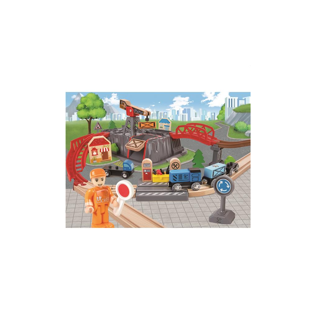 Залізниця Hape Будівельний комплекс 50 елементів (E3764) - зображення 3