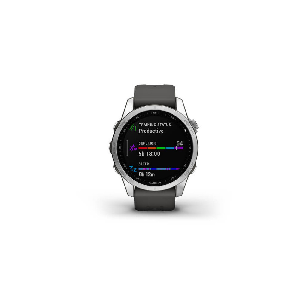 Смарт-годинник Garmin fenix 7S Stainless Steel w/ Graphite Band, GPS (010-02539-01) - зображення 2