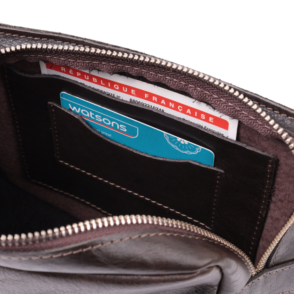 Сумка Grande Pelle Бананка з натуральної шкіри Коричнева (22575) - зображення 11