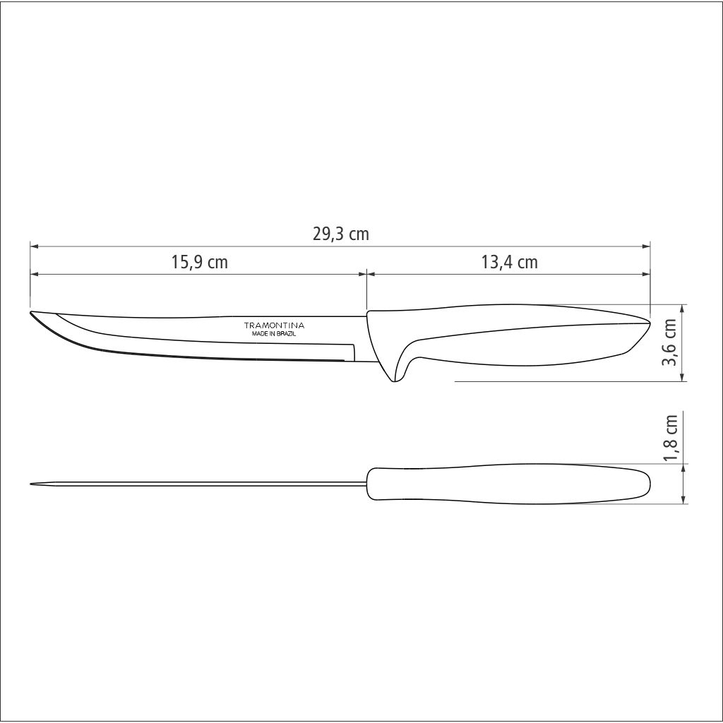 Кухонний ніж Tramontina Plenus Light Grey 152 мм (23441/136) - зображення 3