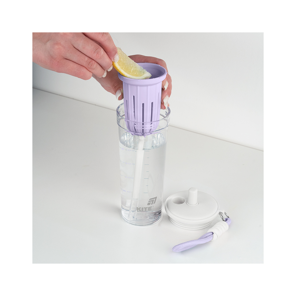 Пляшка для води Kite 650 мл, біло-ліловий (K25-1219-2) - зображення 6