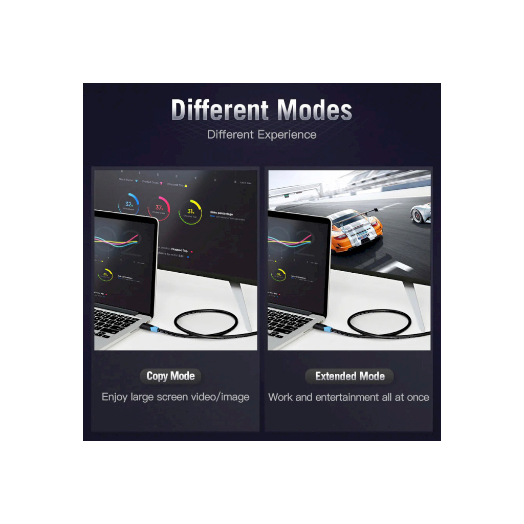 Кабель мультимедійний HDMI M to HDMI M 2.0m V2.0 4K30Hz VENTION (AACBH) - picture 10