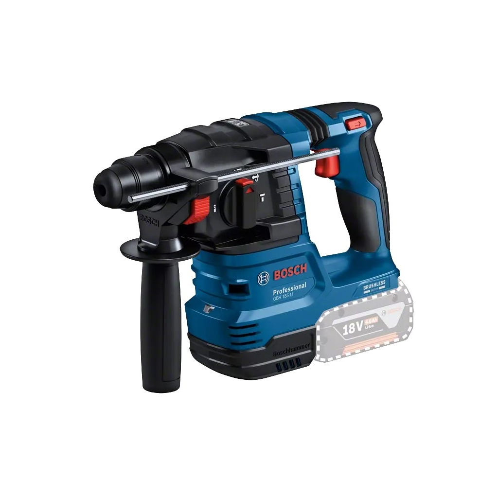 Перфоратор Bosch GBH 185-LI, 18В, SDS-Plus, 1.9Дж, безщітковий, 2х4.0Ah (0.611.924.021) - изображение 5