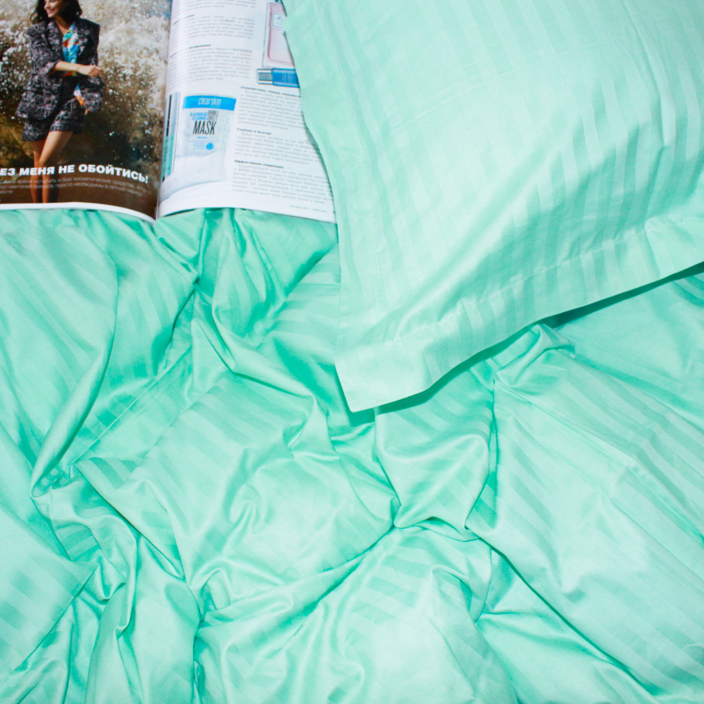 Постільна білизна MirSon Satin Stripe 30-0014 Mint 160х220 Сімейна (2200005252864) - зображення 5