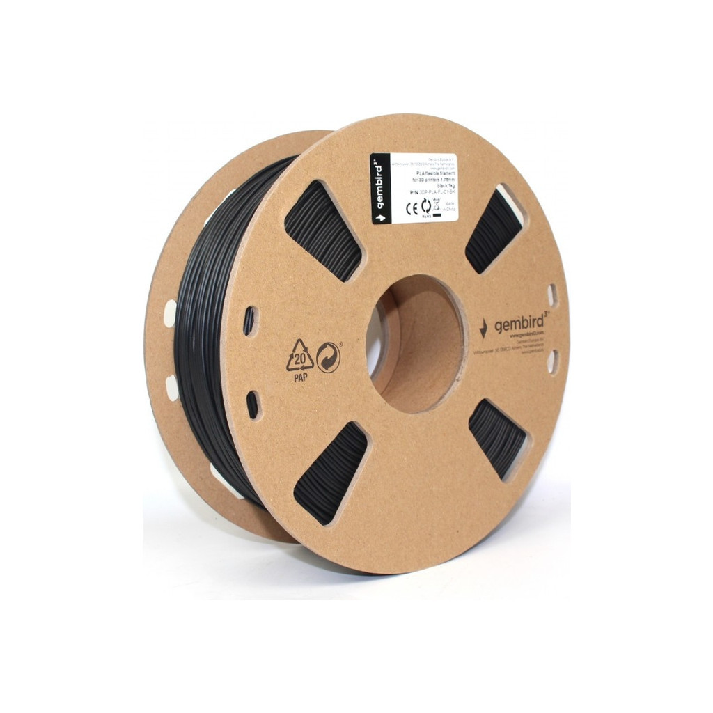 Пластик для 3D-принтера Gembird PLA Flexible, 1.75 мм, Black, 1кг (3DP-PLA-FL-01-BK) - изображение 2