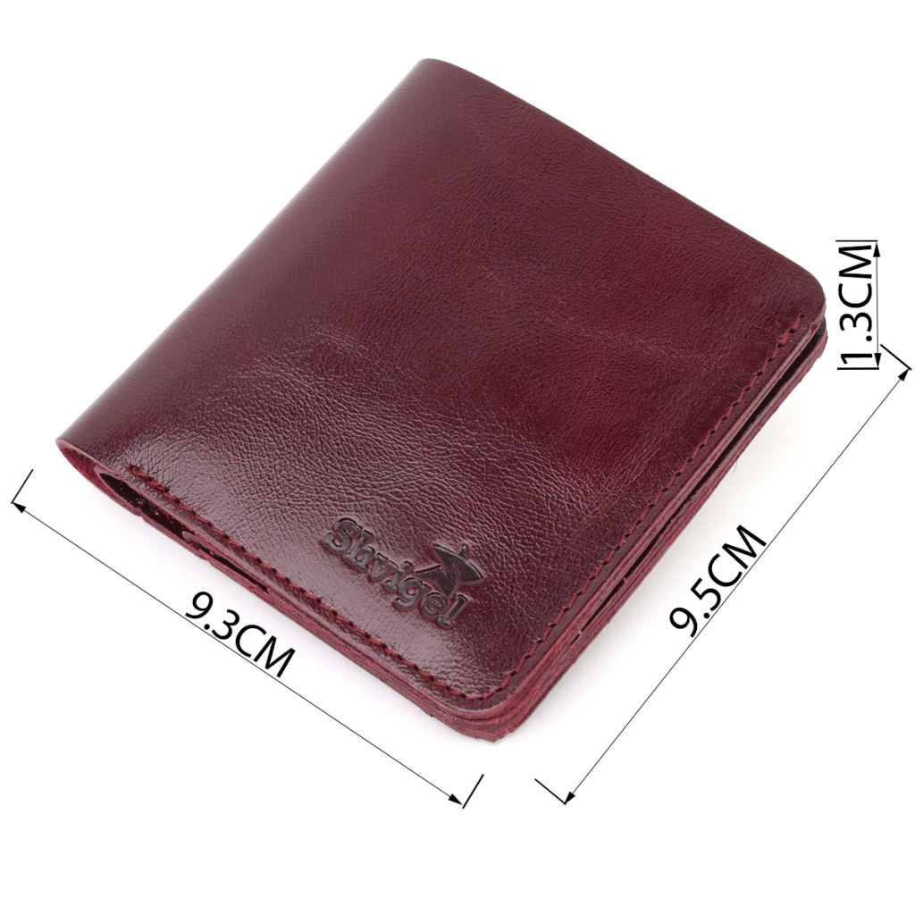 Портмоне Shvigel Шкіряне Вишневе (16609) - зображення 3