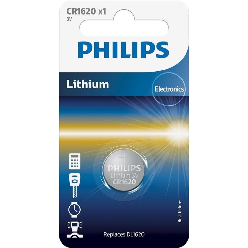 Батарейка Philips CR1620 PHILIPS Lithium (CR1620/00B) - зображення 1