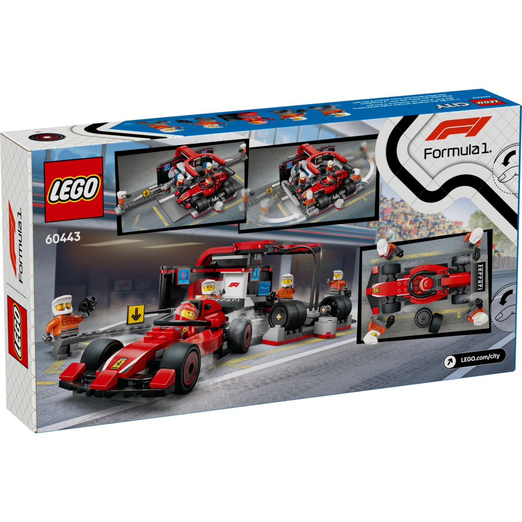 Конструктор LEGO City Піт-стоп і піт-екіпаж F1 з болідом Ferrari (60443) - зображення 8