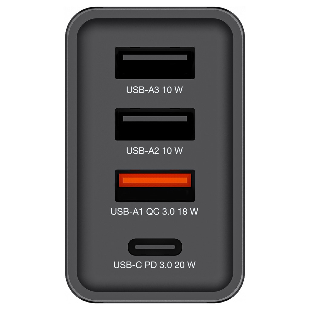 Зарядний пристрій Verbatim USB 30W PD3.0 4-ports black (49700) - зображення 3