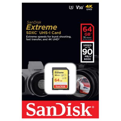 Карта пам'яті SanDisk 64GB SDXC class 10 UHS-I U3 4K Extreme (SDSDXVE-064G-GNCIN) - зображення 3