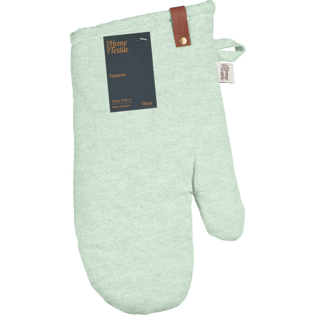 Кухонна прихватка Ardesto Рукавичка Oliver, 18х30 см, 100% бавовна, нап-ч: ватин, аквамарин (ART05OA) - зображення 1
