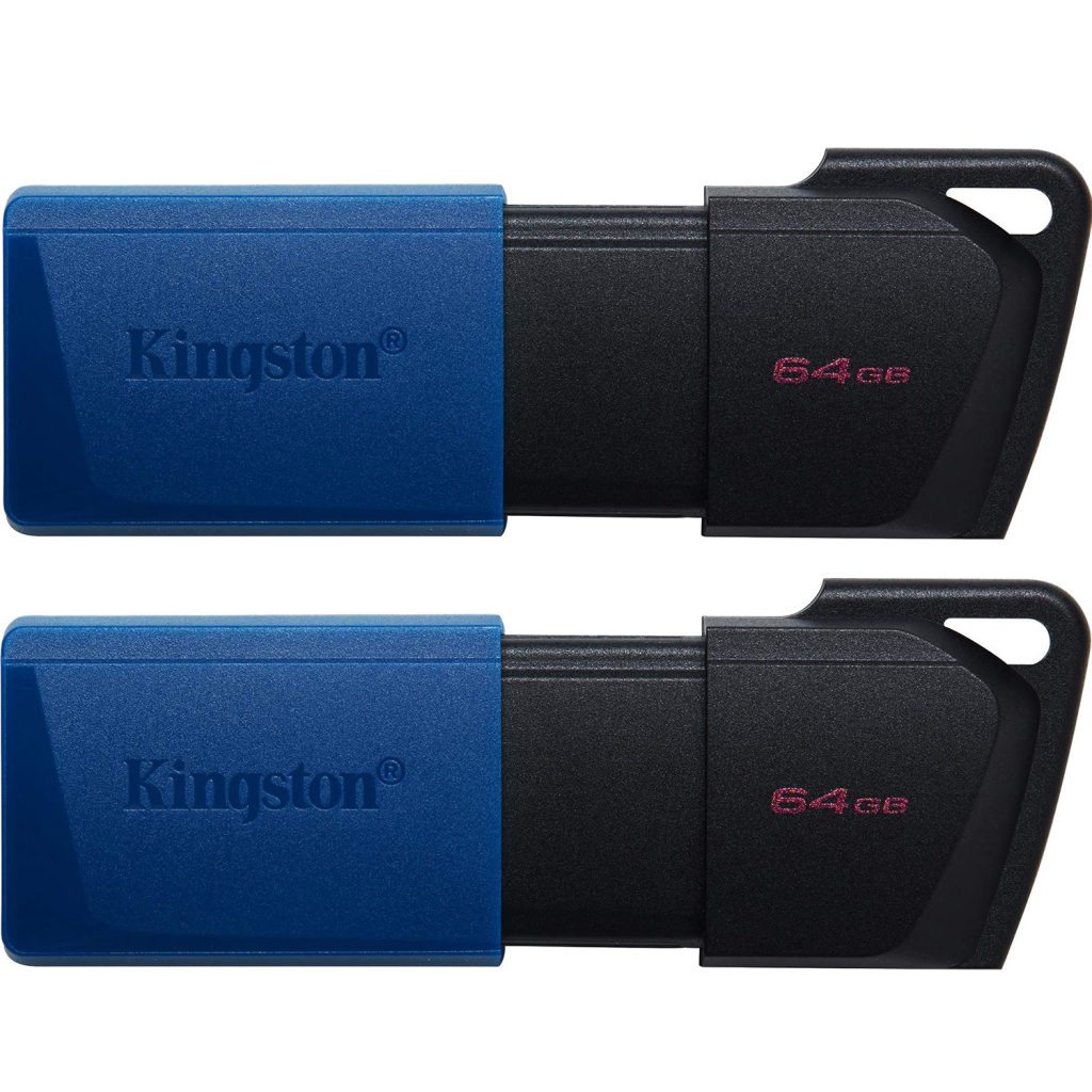 USB флеш накопичувач Kingston 2x64GB DataTraveler Exodia M Black/Blue USB 3.2 (DTXM/64GB-2P) - изображение 1