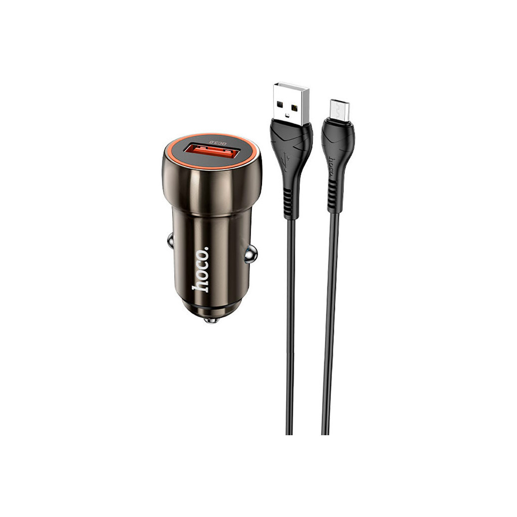 Зарядний пристрій HOCO Z46 USB Metal Gray (6931474770295) - зображення 1