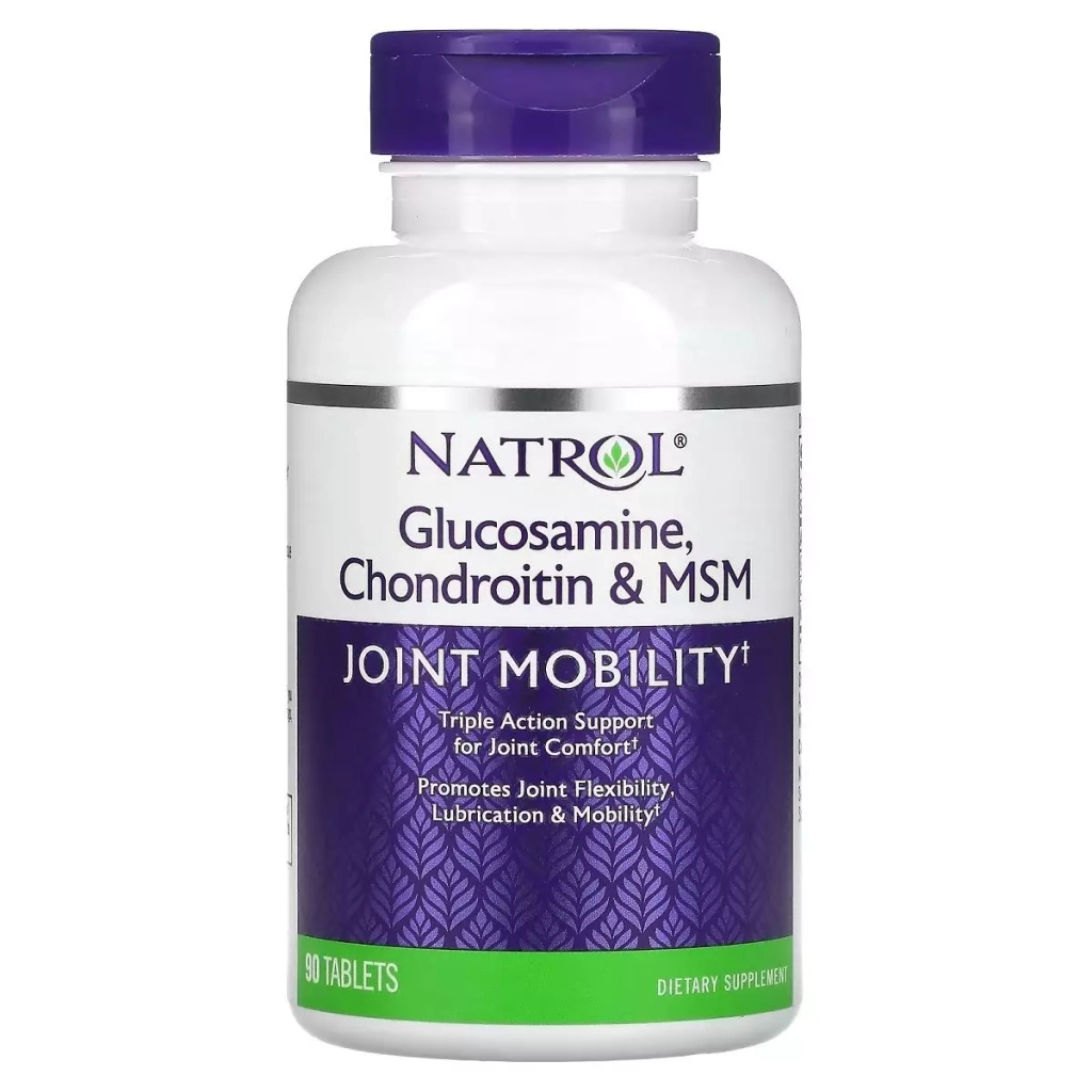 Вітамінно-мінеральний комплекс Natrol Глюкозамін, Хондроїтин та MSM, Glucosamine, Chondroitin & MSM, 90 таблеток (NTL-00228) - зображення 1