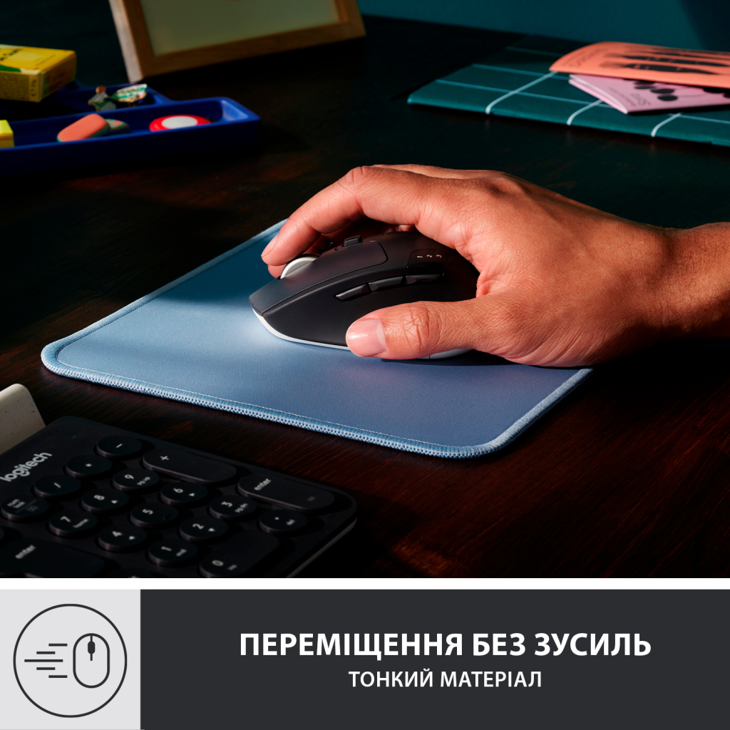 Килимок для мишки Logitech Mouse Pad Studio Series Blue (956-000051) - зображення 2