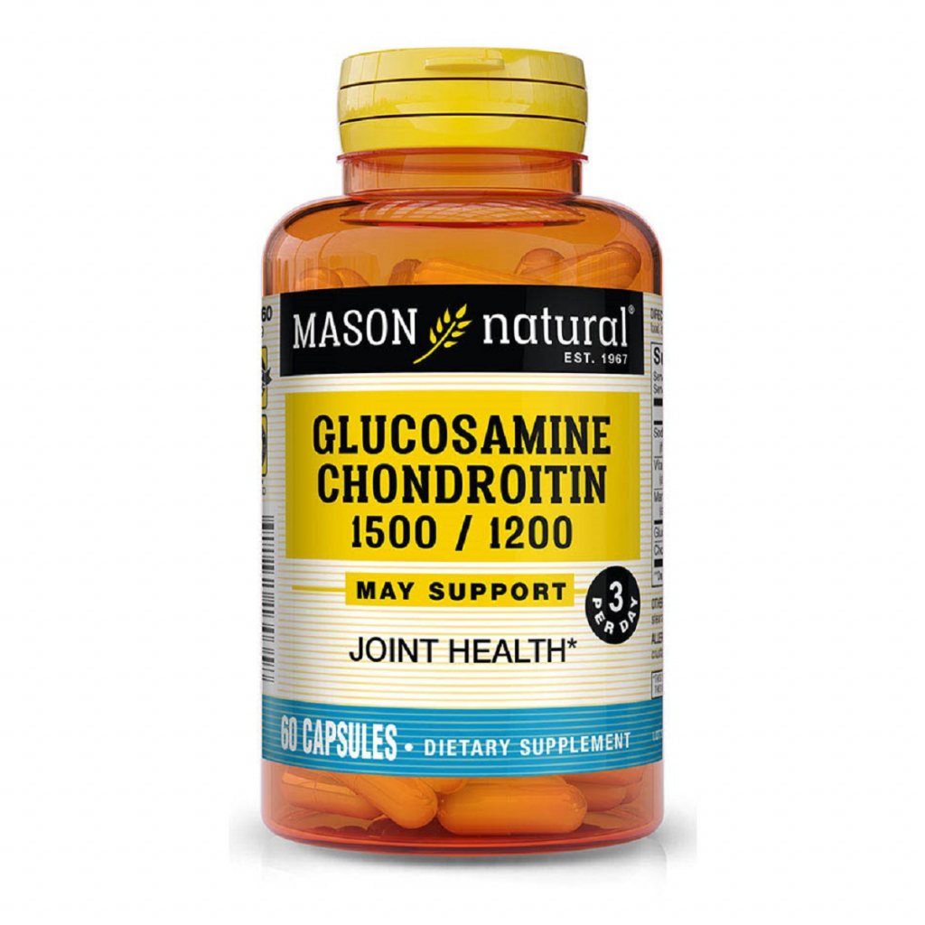 Вітамінно-мінеральний комплекс Mason Natural Глюкозамін Хондроітин, Glucosamine Chondroitin, 60 капсул (MAV13031) - зображення 1