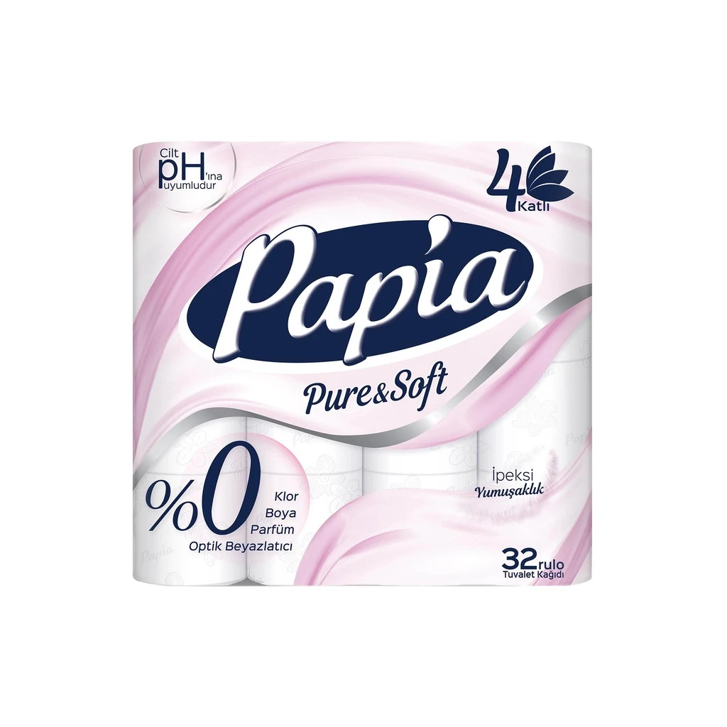 Туалетний папір Papia 4 шари 32 рулони (8690536024209) - зображення 1