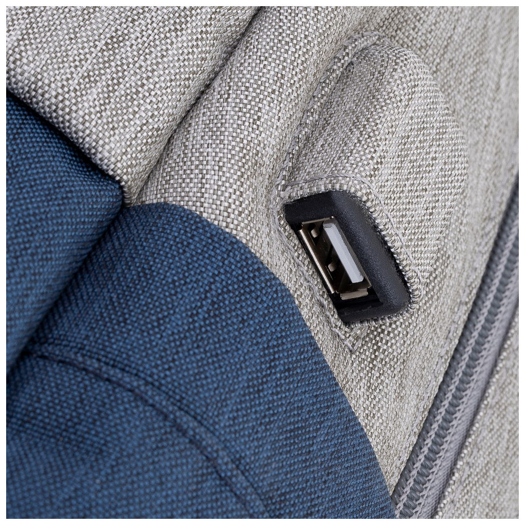 Рюкзак для ноутбука RivaCase 17.3" 7567 Prater, Grey / Dark Blue (7567Grey/DarkBlue) - зображення 10