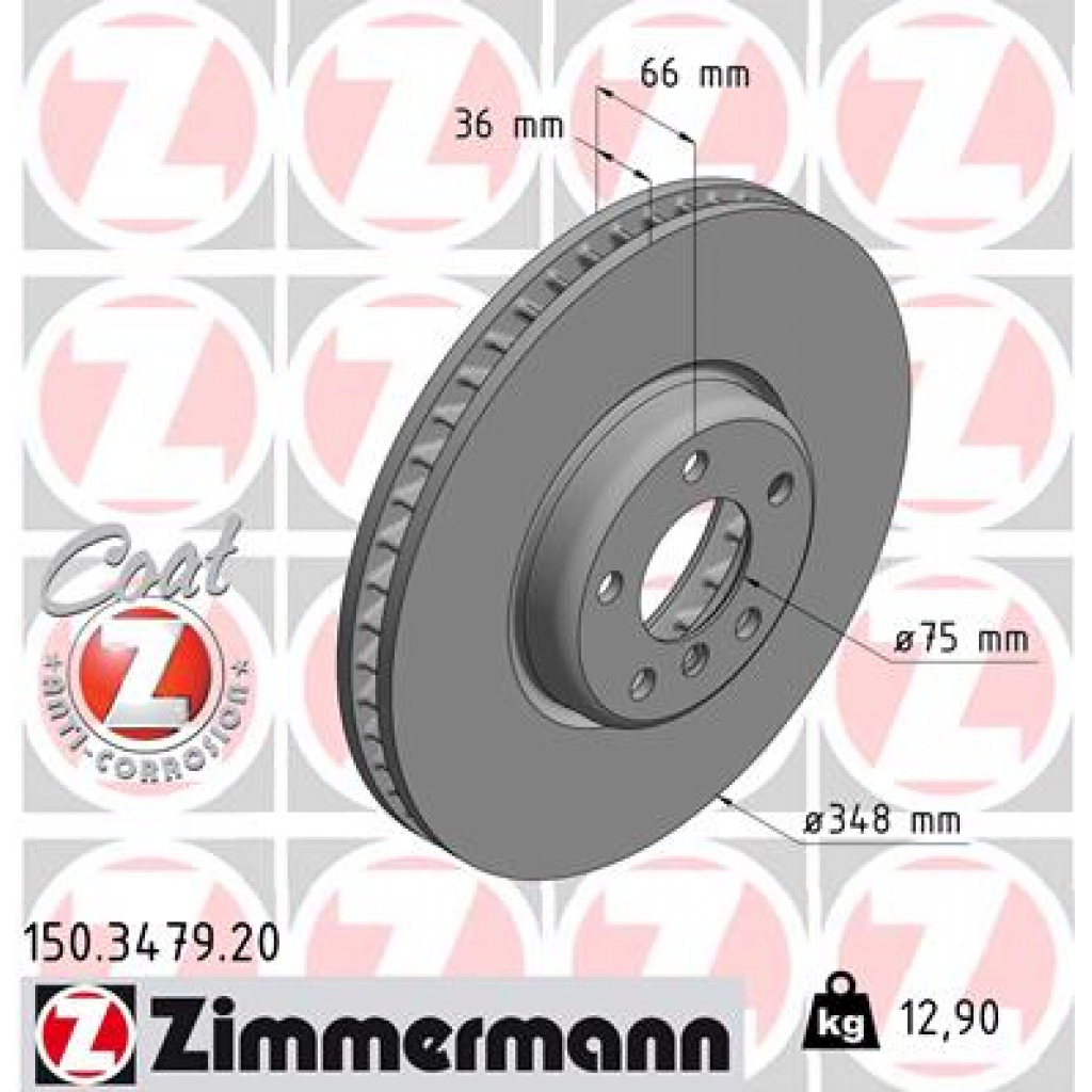 Гальмівний диск ZIMMERMANN 150.3479.20 - зображення 1
