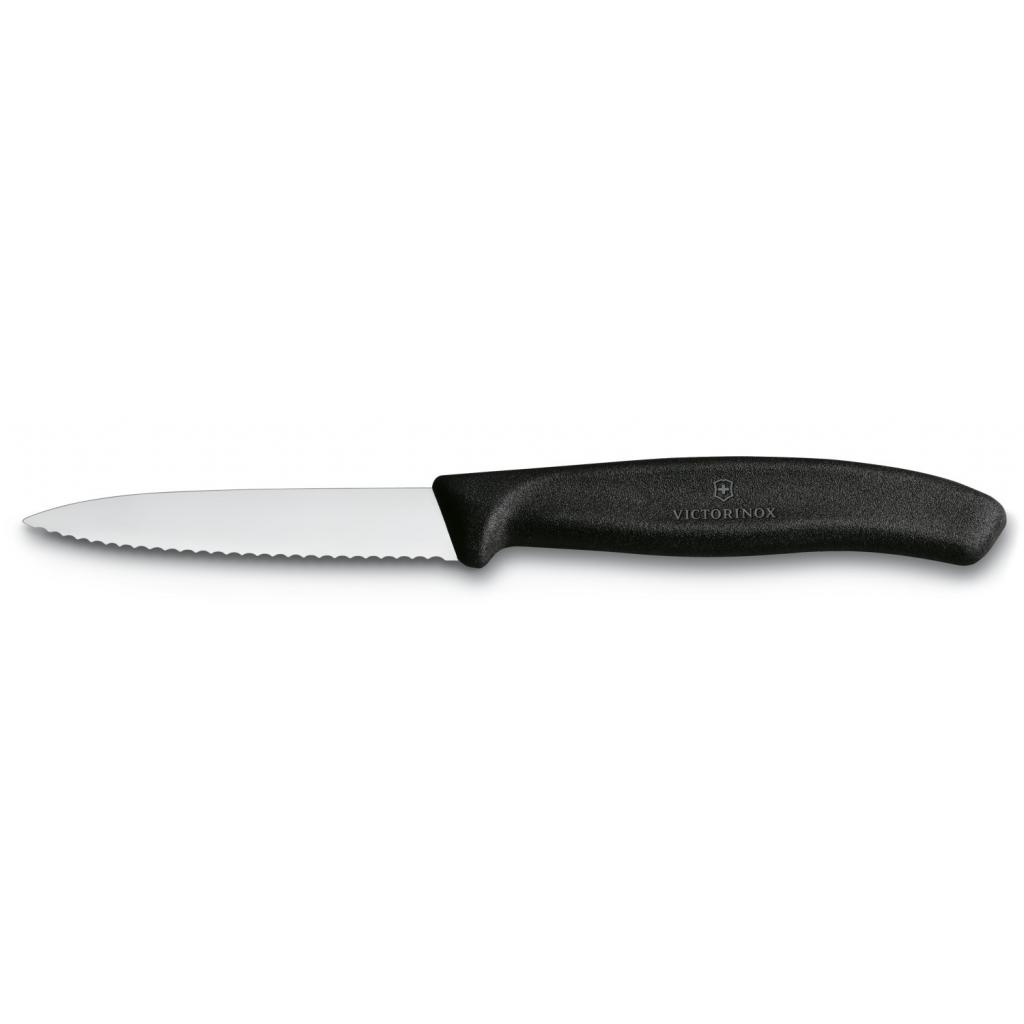 Кухонний ніж Victorinox SwissClassic для нарізки 8 см, хвилясте лезо, чорний (6.7633) - зображення 1