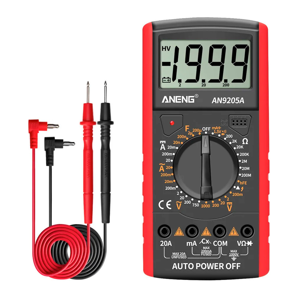 Цифровий мультиметр ANENG AN9205A, V, A, R, F, функція hFE (AN9205A) - зображення 4
